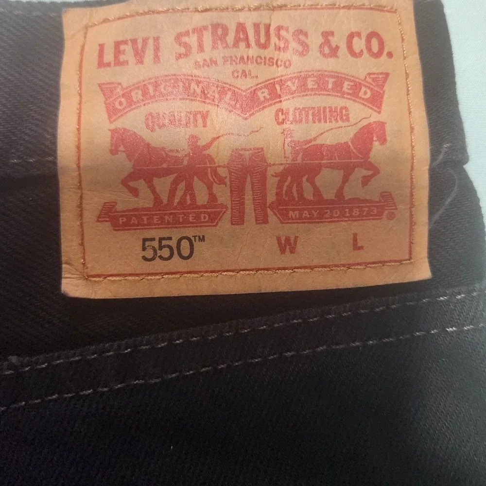 Levis 550 Relaxed Fit Black‎ Jeans Mens Big and Tall 50x30 100% Cotton NWT